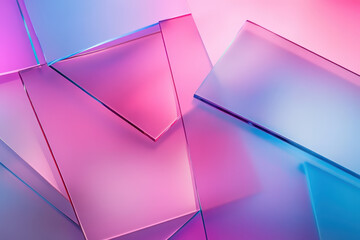 Poster - Modern and vibrant background featuring overlapping translucent shapes with a glassmorphism effect, creating a colorful and abstract pattern