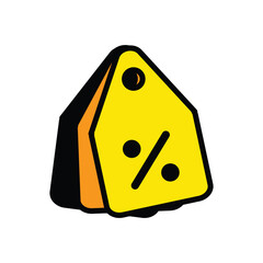 Poster - Discount label icon. Black and yellow sign. discount card label illustration. Design elements illustration needs online or offline stores