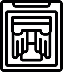 Poster - simple black and white icon of a washing machine display showing a washing cycle program