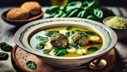 Sticker - vegetable soup with meat