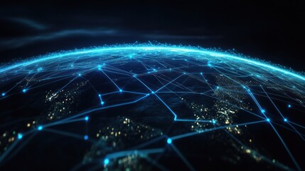Poster - Global Network of Illuminated Lines and Nodes on a Dark Earth