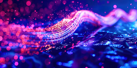 Poster - Abstract background of a neuro wire
