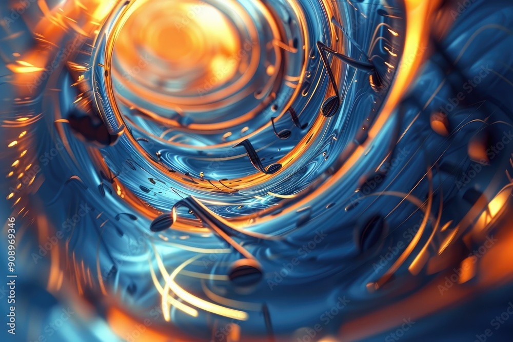 Harmonic Symphony - Abstract 3D Background of Swirling Treble Clefs and ...