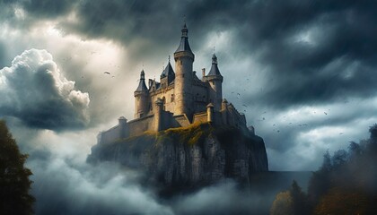 Canvas Print - castle in the mountains