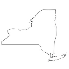 Wall Mural - Outline of the map of the U.S. state of New York