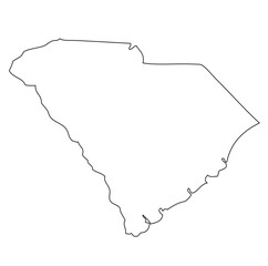 Wall Mural - Outline of the map of the U.S. state of South Carolina