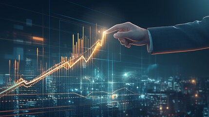 finger pointing at digital growth chart 2