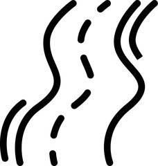 Poster - Simple icon depicting a wavy road leading to success and the achievement of goals