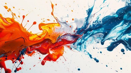 Canvas Print - Artistic splatter paint texture with dynamic shapes and vibrant colors