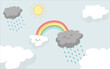 © badrus - cute rain  cloud and rainbow illustration