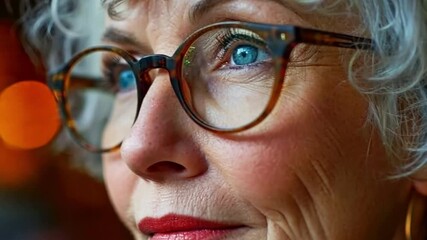 Wall Mural - Senior businesswoman with enthusiasm glancing away in the office
