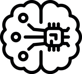 Poster - Microchip replacing human brain showing artificial intelligence concept