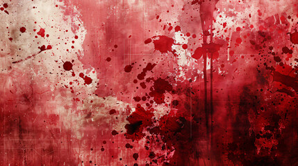Poster - Dark and violent atmosphere created by abstract blood red splattered and textured wall background