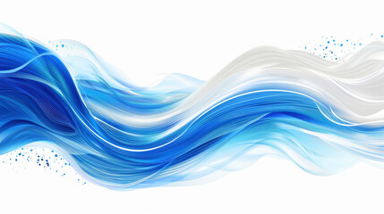 Canvas Print - A blue and white wave with a white background. The blue and white color combination creates a sense of calmness and serenity. The wave's movement suggests a feeling of freedom and fluidity