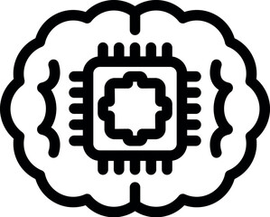 Poster - Simple bold outline icon representing artificial intelligence and machine learning