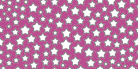 Wall Mural - Stars on a pink background. White small stars, seamless pattern.