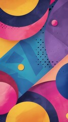 Poster - A colorful modern geometric composition showcasing bold circular shapes and a striking mix of hues, wallpaper for phone