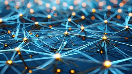 Poster - abstract background with interconnected dots and lines representing a communication network
