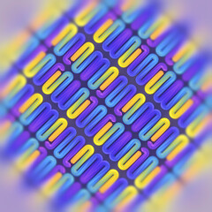 Fototapete - Illustration of a wavy pattern with a bright color gradient. 3d rendering