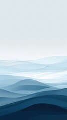 Poster - Soft blue waves create a serene atmosphere, blending seamlessly into a tranquil minimalistic backdrop, wallpaper for phone