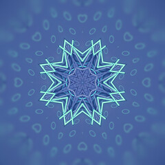 Leinwandbilder - Colorful kaleidoscopic digital illustration in the form of an abstract star. 3d rendering