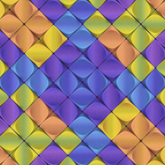 Leinwandbilder - Digital illustration of a pattern consisting of a series of interlocking three-dimensional shapes. 3d rendering