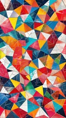 Poster - A colorful mosaic of geometric shapes with various hues creates a captivating visual effect, showcasing the artistry of modern urban design