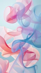 Poster - Pastel shapes intertwine, forming a whimsical, calming composition that evokes a sense of serenity in gentle tones