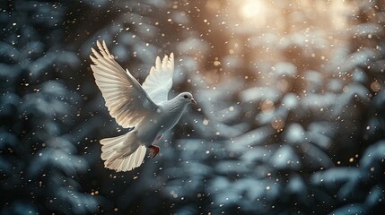 white doves in the sky are a peaceful and spiritual symbol of Christian people