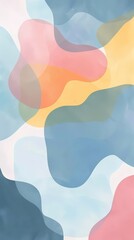 Poster - Colorful pastel shapes blend together, forming a tranquil and whimsical abstract design that evokes a sense of calmness and creativity