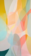Poster - Soft pastel shapes blend together, forming a harmonious composition that evokes a sense of tranquility and creativity in a contemporary art space