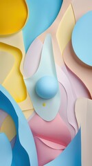 Poster - Soft pastel colors blend into abstract shapes, creating a visually pleasing composition that emphasizes harmony and creativity