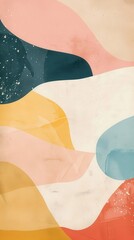 Poster - Soft pastel shapes intertwine, forming a harmonious pattern that evokes tranquility and creativity in a gentle color palette