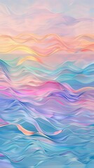Poster - Soft pastel waves blend harmoniously, creating a tranquil atmosphere reminiscent of a serene dusk by the ocean