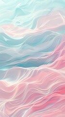 Poster - Soft, flowing waves in pastel shades create a calming visual experience, evoking tranquility and serenity in an abstract form