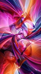 Wall Mural - A vibrant array of swirling colors creates a mesmerizing abstract pattern with fluid shapes and dynamic energy