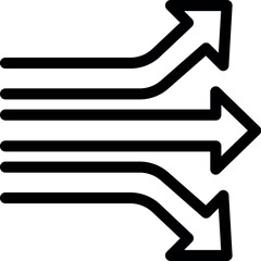 Poster - Minimalist illustration featuring four black arrows changing direction, symbolizing choices, paths, and decision making