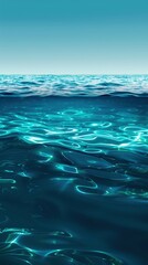 Poster - A serene gradient background smoothly transitions from deep aqua to light turquoise, evoking tranquility and calmness in a seamless flow