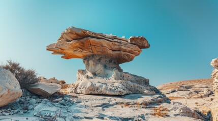 Wall Mural - Distinctive rock formation in a natural setting.