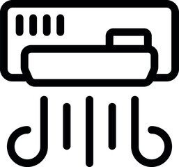 Poster - Simple line icon of an air conditioner blowing cold air