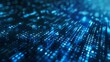 © decorator - Abstract digital background with binary code and ai algorithms in deep blue setting