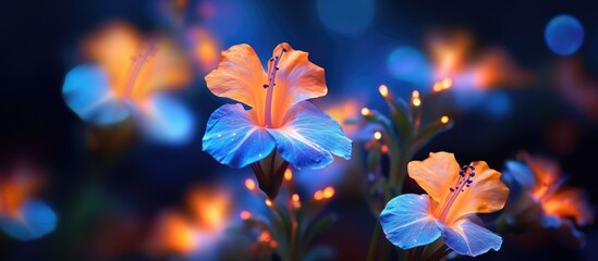 Poster - Mirabilis jalapa flower bokeh abstract background