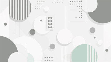 Aufkleber - Abstract background with circles and geometric shapes overlapping in gray and green tones