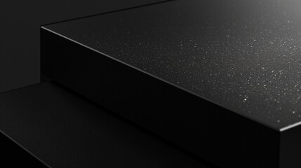 Poster - Black product display stand with glitter surface for luxury products