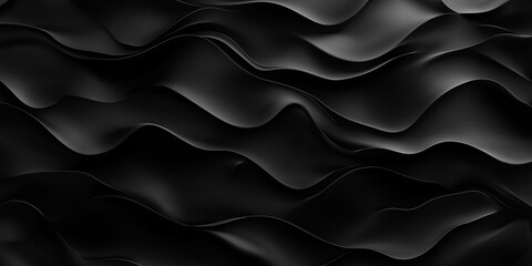 Poster - Abstract black wavy background flowing smooth shape