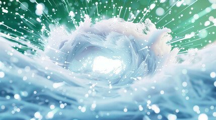 Poster - Water Wave Splashes Creating Dynamic Patterns and Motion Effects. Captivating Aquatic Scene with Energetic Ripples and Light Reflections