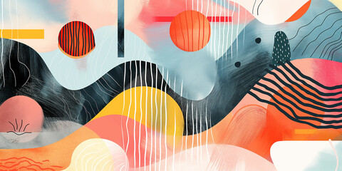 Poster - Abstract background featuring organic shapes and bold colors