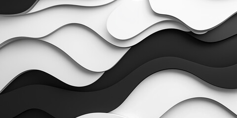 Poster - Abstract black and white wavy background forming a modern pattern