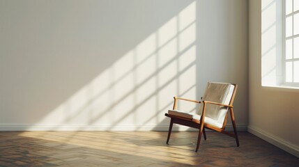 Wall Mural - An empty chair in a quiet, sunlit room