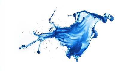 Poster - Dynamic image of a blue ink splash cut out on a white background